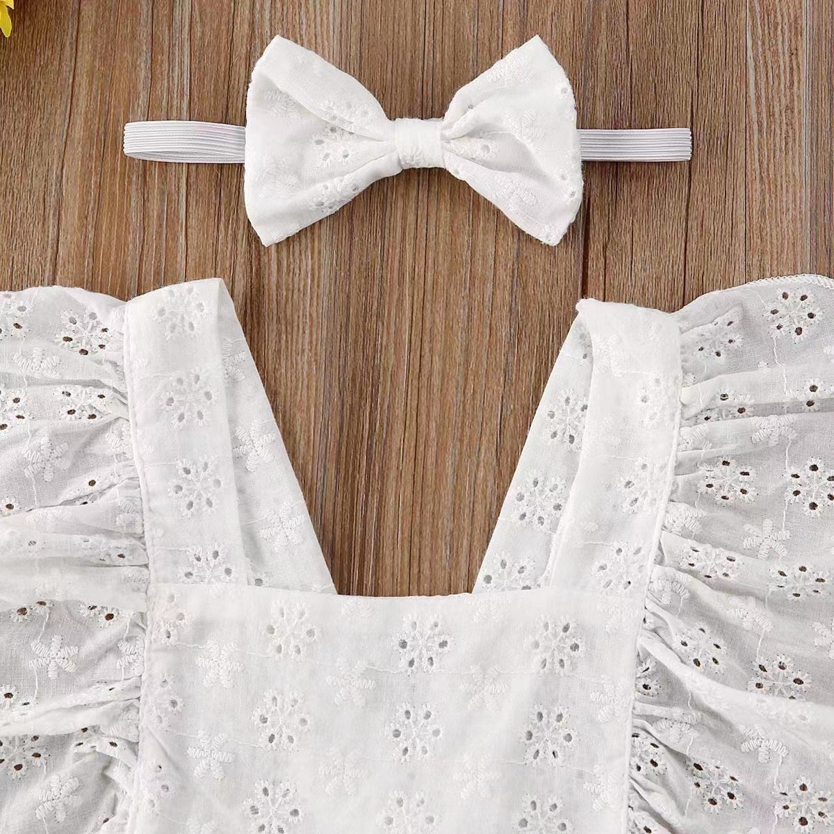 Girls' dress bag fart clothing baby solid color baby romper romper newborn clothes foreign style cross-border summer - Image 4
