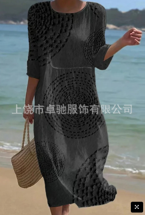 Women's Printed Long-Sleeve Dress - Image 6