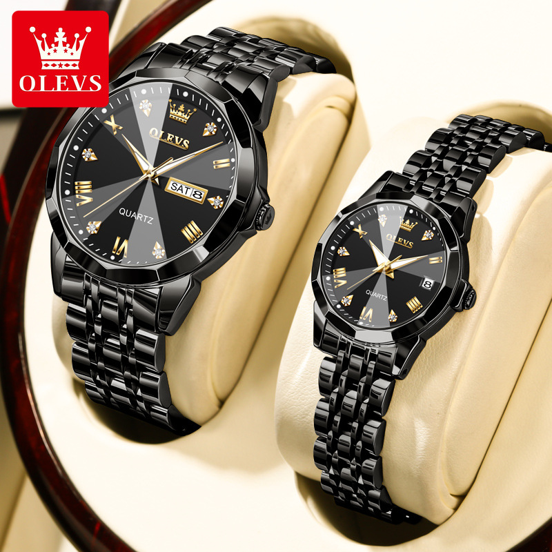 A dropshipping Oris brand watch fashion elegant double calendar waterproof quartz watch couple men and women watches - Image 9