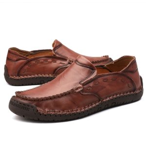 Factory direct sales Amazon Shopee independent station 5988 cross-border large size hand-stitched casual leather shoes