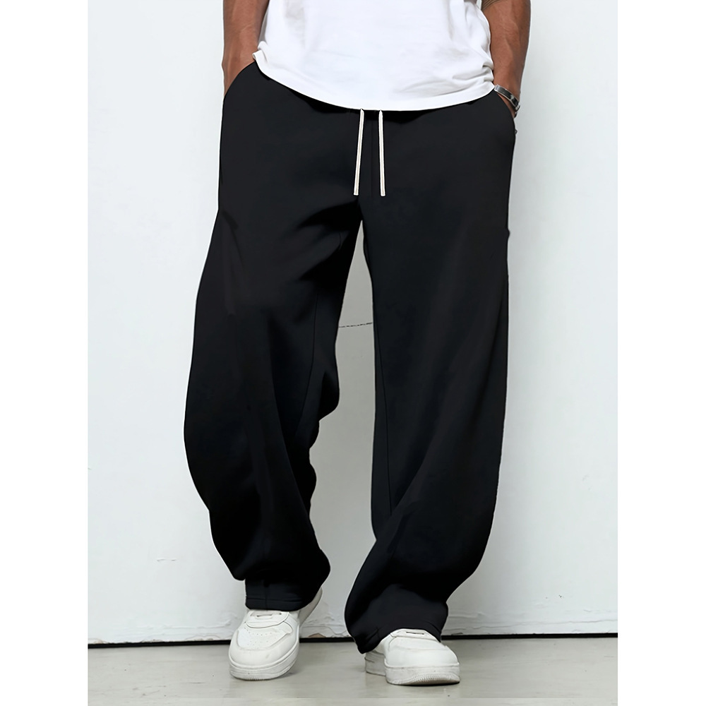 Cross-border foreign trade American casual pants men's spring and autumn 2025 new straight sports sweatpants loose wide-leg long pants - Image 2