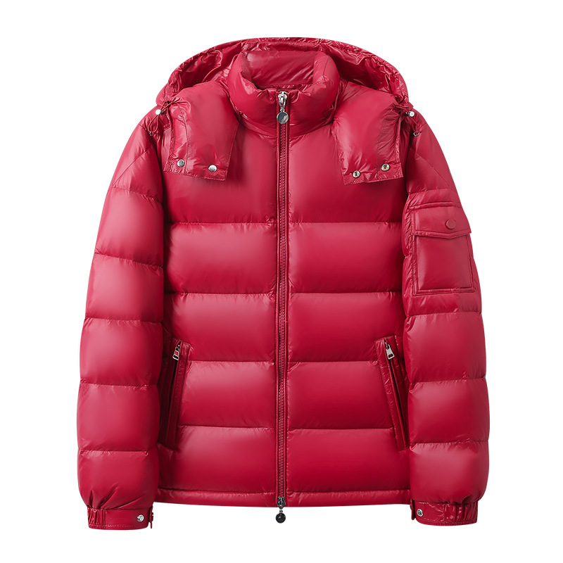 M brand national standard cross-border outdoor workwear, reversible, warm down jacket, men's and women's shiny hooded coat, puffer jacket. - Image 6