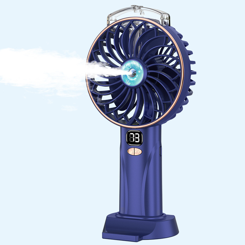 Handheld spray small fan water replenishment humidification student desktop digital display light sound brushless charging refrigeration water spray cooling fan - Image 7