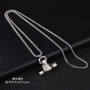 fist dumbbell pendant hip-hop men's necklace