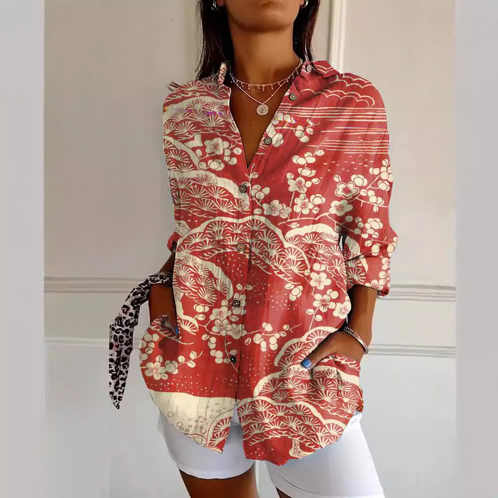 2024 New Women's Long Shirt, Summer European and American Trendy Short-Sleeve Floral Print 3D Short Sleeve Fashion - Image 3