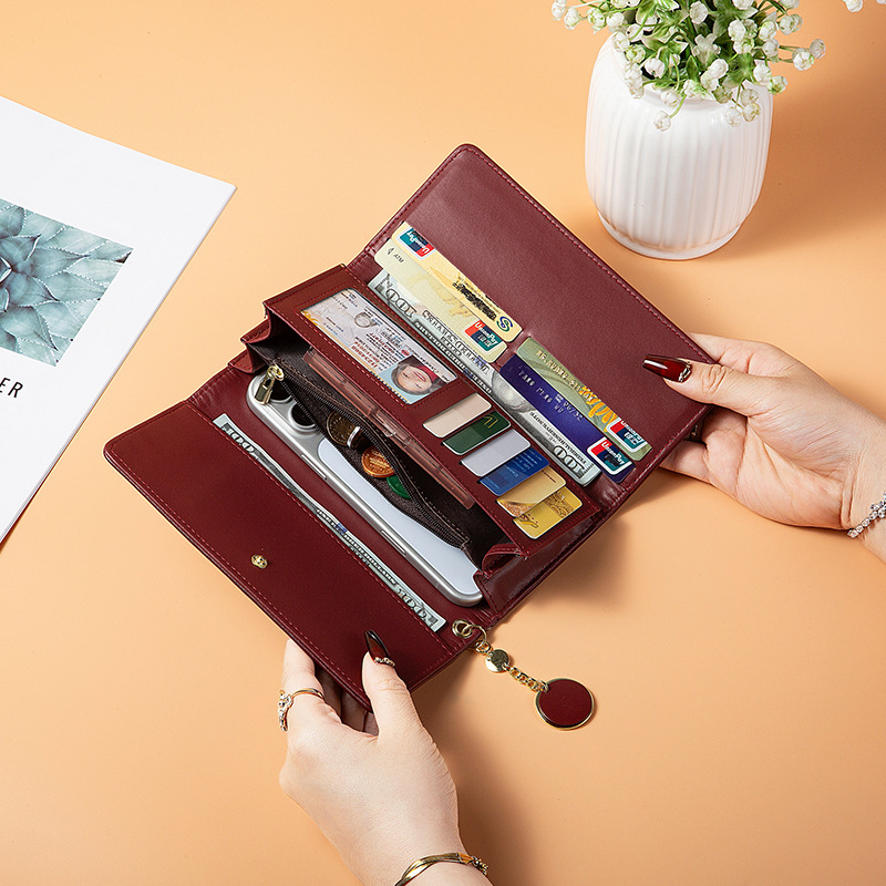 Cross-border hot-selling PU long women's wallet, multi-functional card holder, tri-fold wallet, women's multi-card slot card holder, clutch bag - Image 4