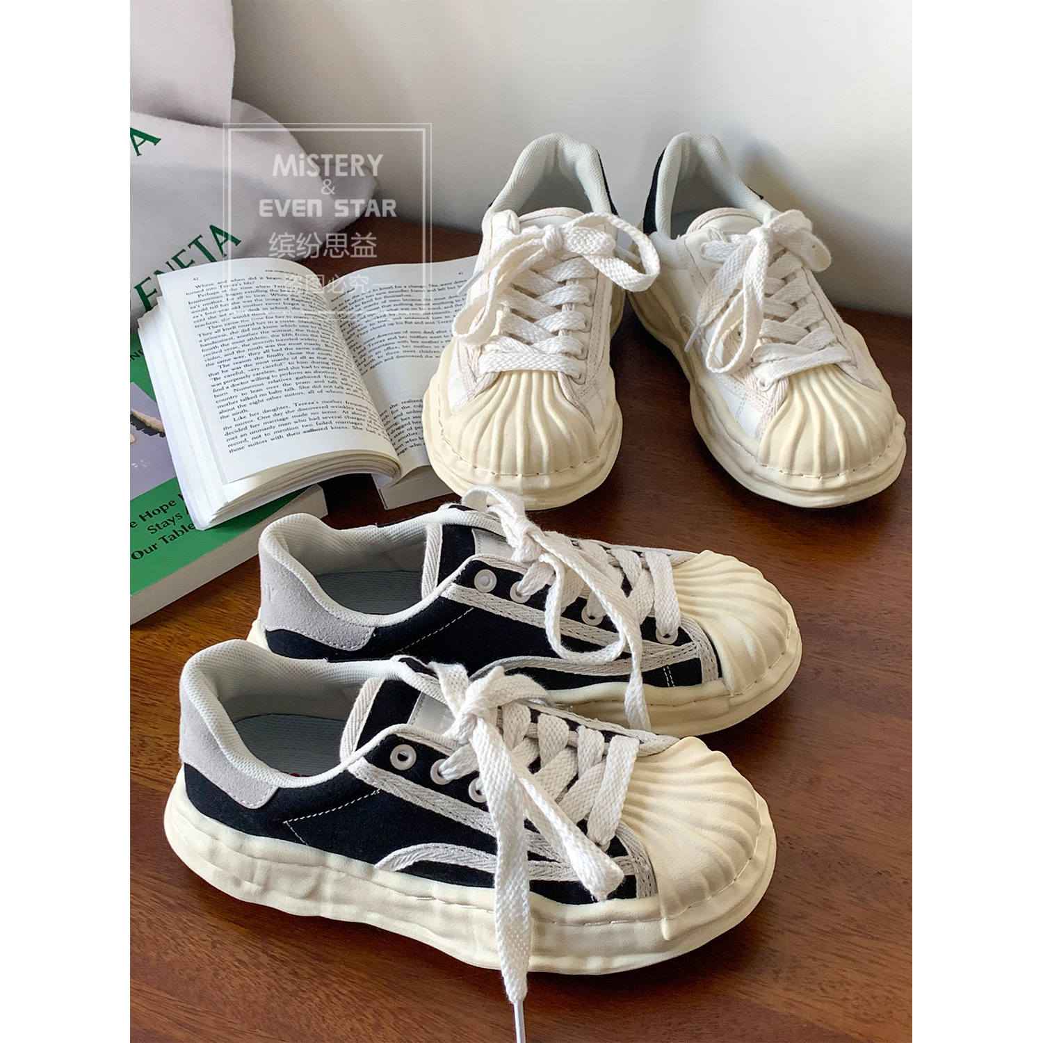Thick-soled shell toe dissolving canvas shoes for women 2023 spring new height-increasing sports shoes all-match board shoes MIS-634 - Image 2