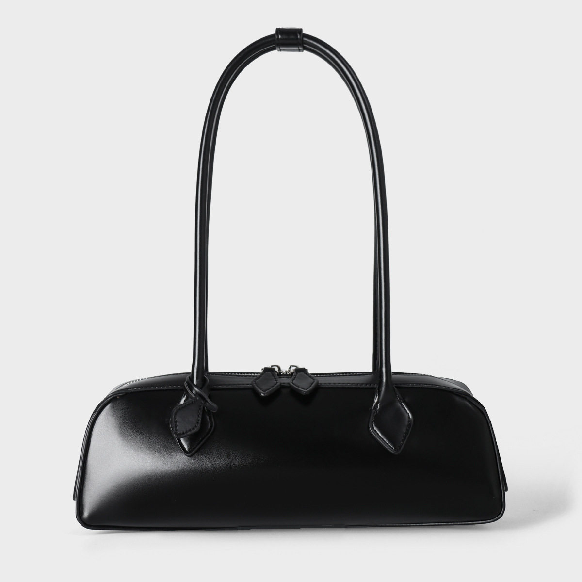 2026 New Korean Style Niche Design Shoulder Bag, Large Capacity Genuine Leather Underarm Bag, Long Red Baguette Bag - Image 3