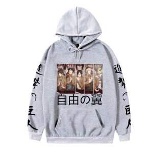 2021 couples wear autumn and winter new popular anime attack giant series illustration loose casual hooded sweater women