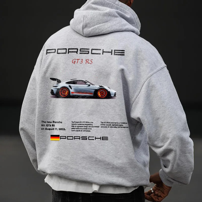 StreetcarHoodiePrintsMen Car Print Trendy Hoodie Loose Casual Versatile Hoodie - Image 53
