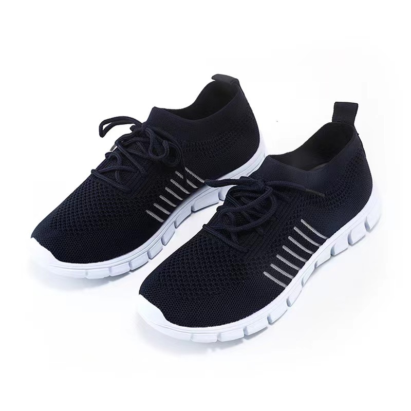 Foreign trade spring and summer style flying mesh women's shoes breathable sports shoes deep mouth lace-up platform sole casual shoes women's running - Image 13