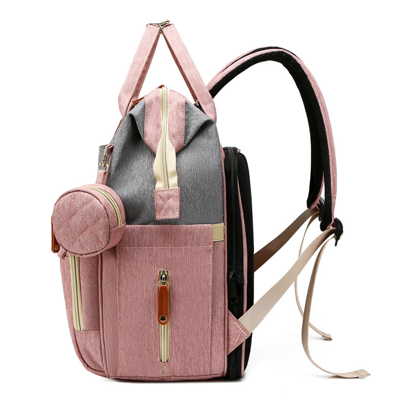 New summer portable crib mother and baby bag that can hang stroller, bottle, diaper bag, large capacity backpack mommy bag - Image 9