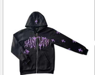 Street hip-hop star girl print black zipper hoodie female 2022y2k Harajuku jacket sweater couple - Image 8