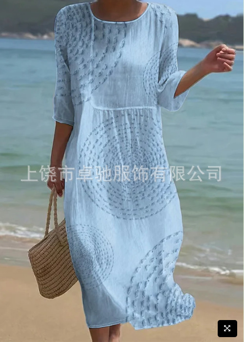 Women's Printed Long-Sleeve Dress - Image 26