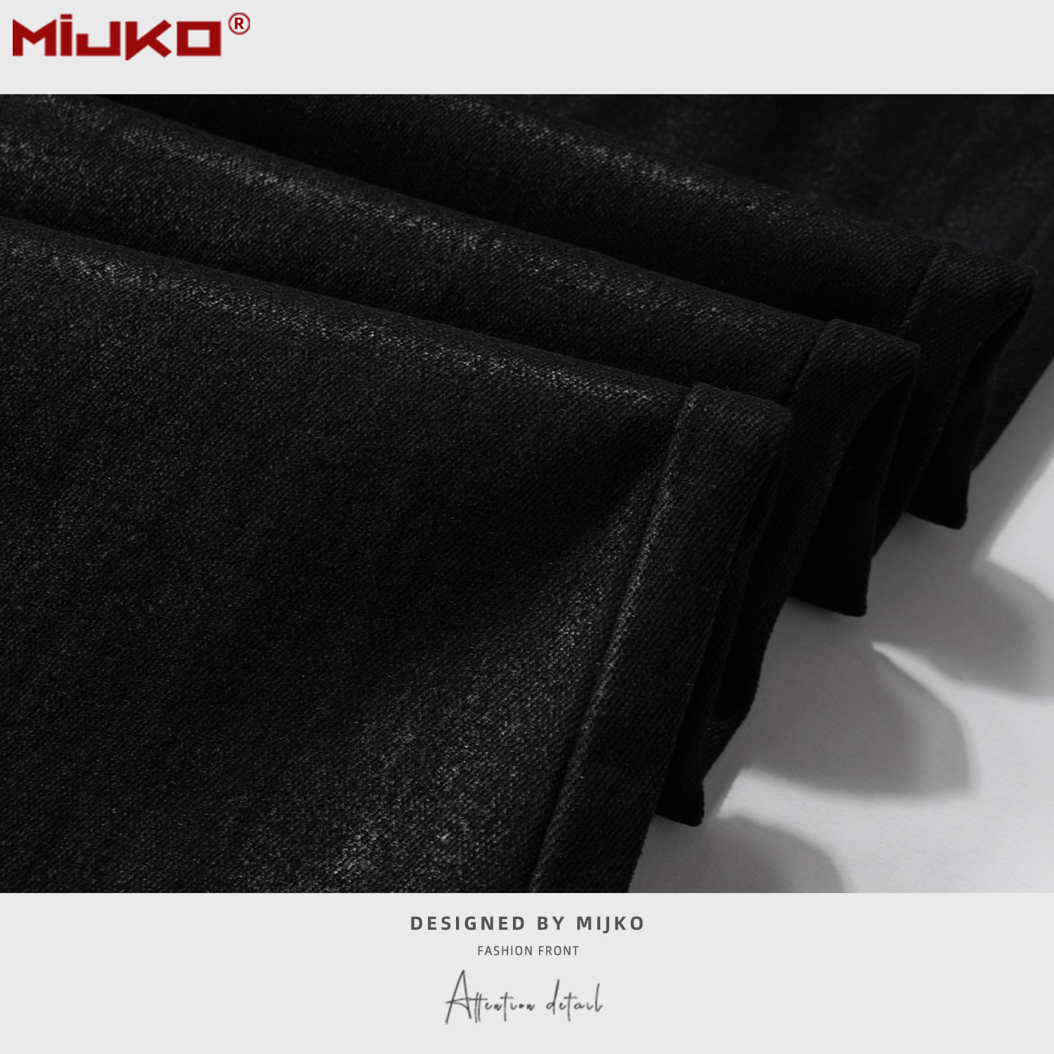 MIJKO men's and women's black rubber coated flared pants unisex high street splicing destroyed black warrior jeans - Image 4
