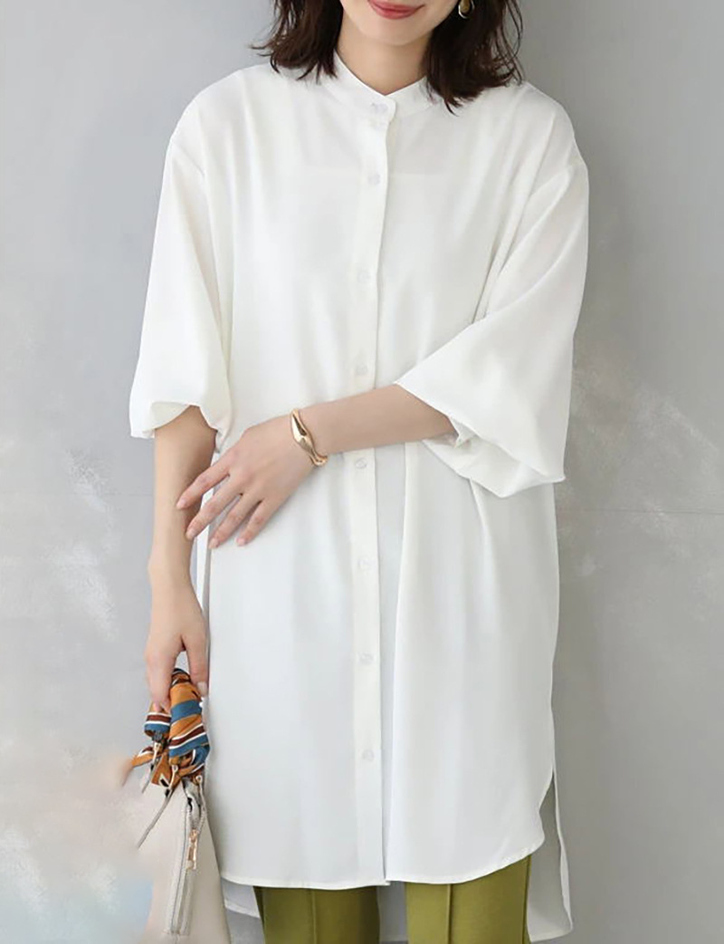 Japan Rakuten new products women's long-sleeved shirts women's loose mid-length shirt dress Amazon foreign trade - Image 9