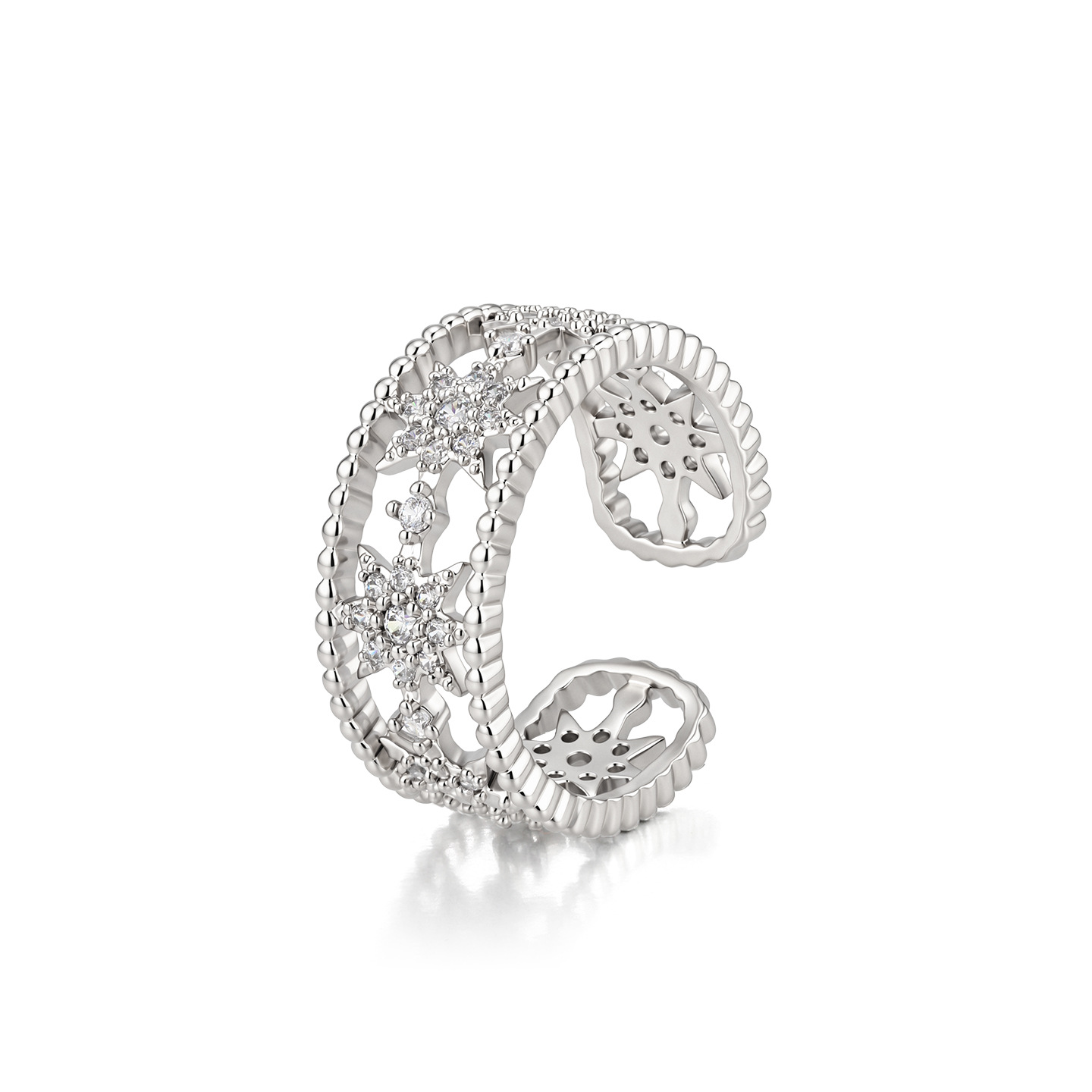 Xuping European and American cross-border niche hollow open ring, sweet and cool personality style fashion eight-pointed star ring jewelry wholesale - Image 6