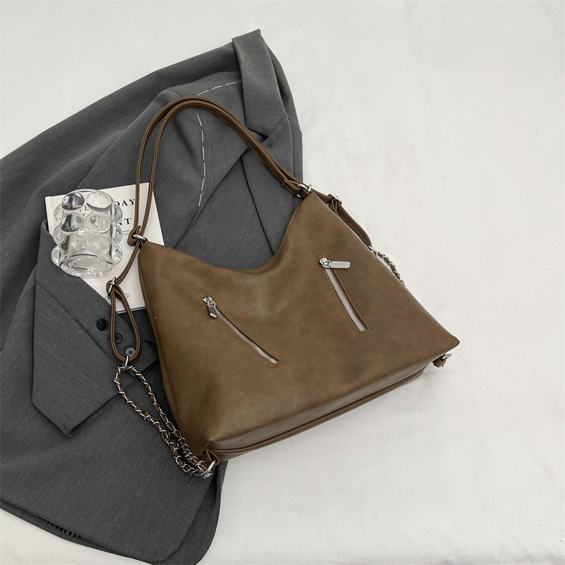 New double chain bag women's bag travel multi-purpose backpack high-end temperament shoulder bag large capacity tote bag - Image 8