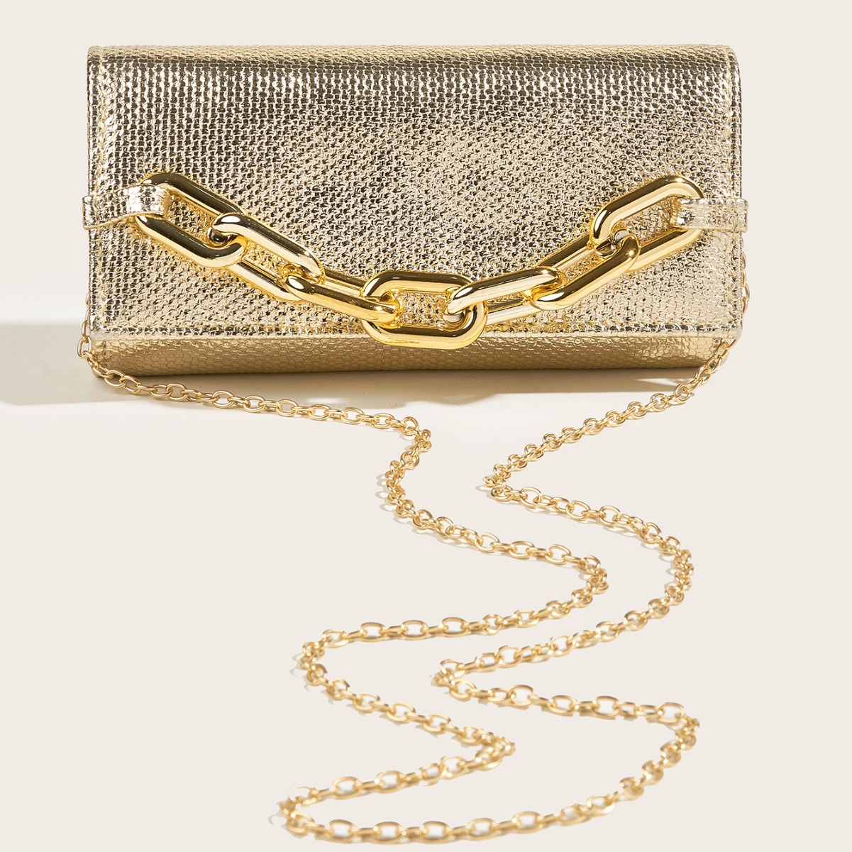 European and American popular evening bag acrylic chain clutch bag gold and silver hot selling hard shell women's bag source factory - Image 3