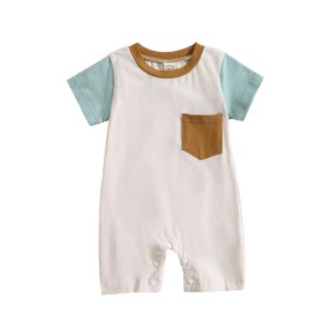 Baby clothes summer baby jumpsuit three-dimensional color matching short-sleeved male baby romper newborn clothes summer