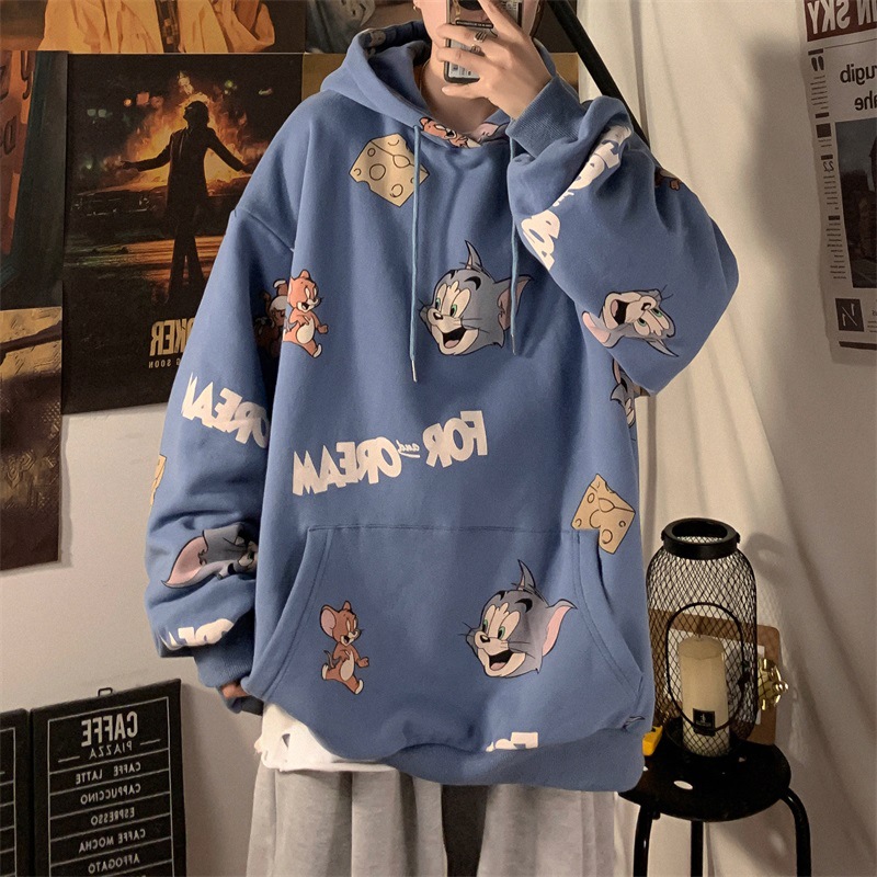 Men's sweater plus velvet thick winter Korean version trend hooded autumn and winter loose all-match ins Hong Kong style autumn coat - Image 6