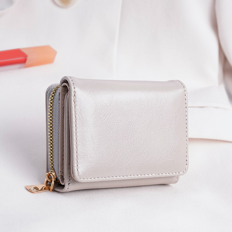 Credit card ID card cash wallet women's wallet small wallet short wallet card holder zipper wallet multi-layer trifold - Image 12
