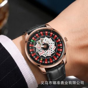 New cross-border style casino roulette watch, American Czech leopard gambling watch, men's quartz watch wholesale.