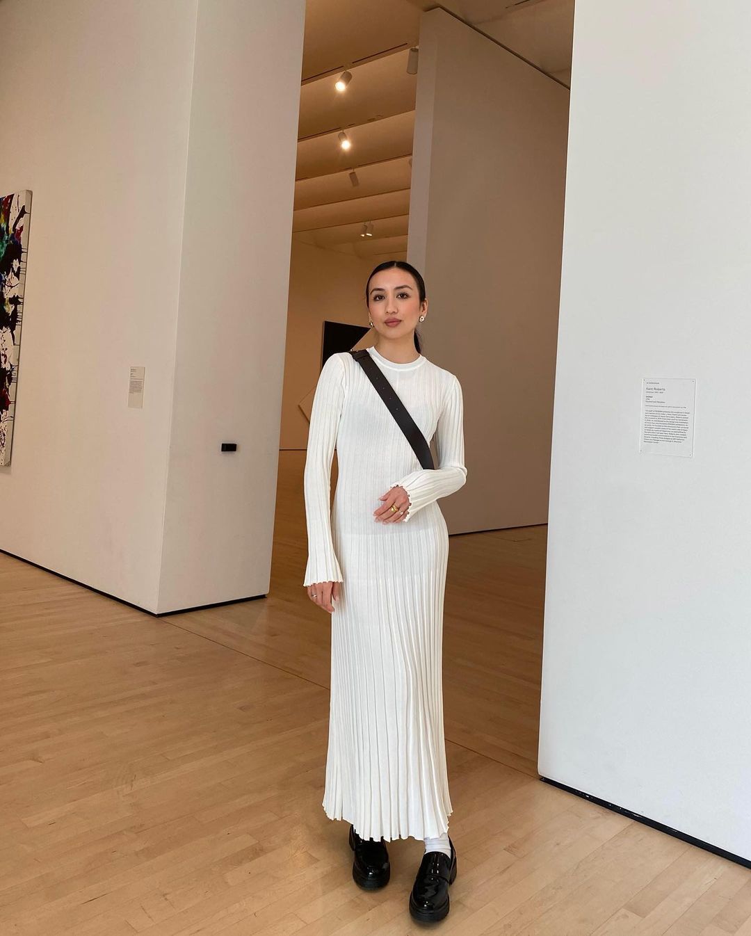 2023 cross-border autumn and winter new knitted dress casual waist round neck big pit strip slim knitted long skirt female - Image 9