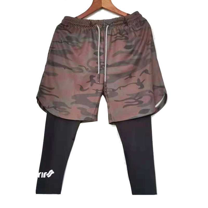 New men's sports fake two-piece trousers training fitness pants thin running overalls one piece drop shipping - Image 17