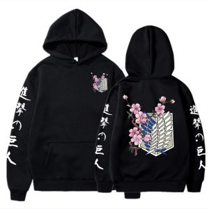 Cross-border hot selling double hooded Korean style loose-fitting sweatshirt Attack on Titan hoodie Japanese comic Levi soldier top
