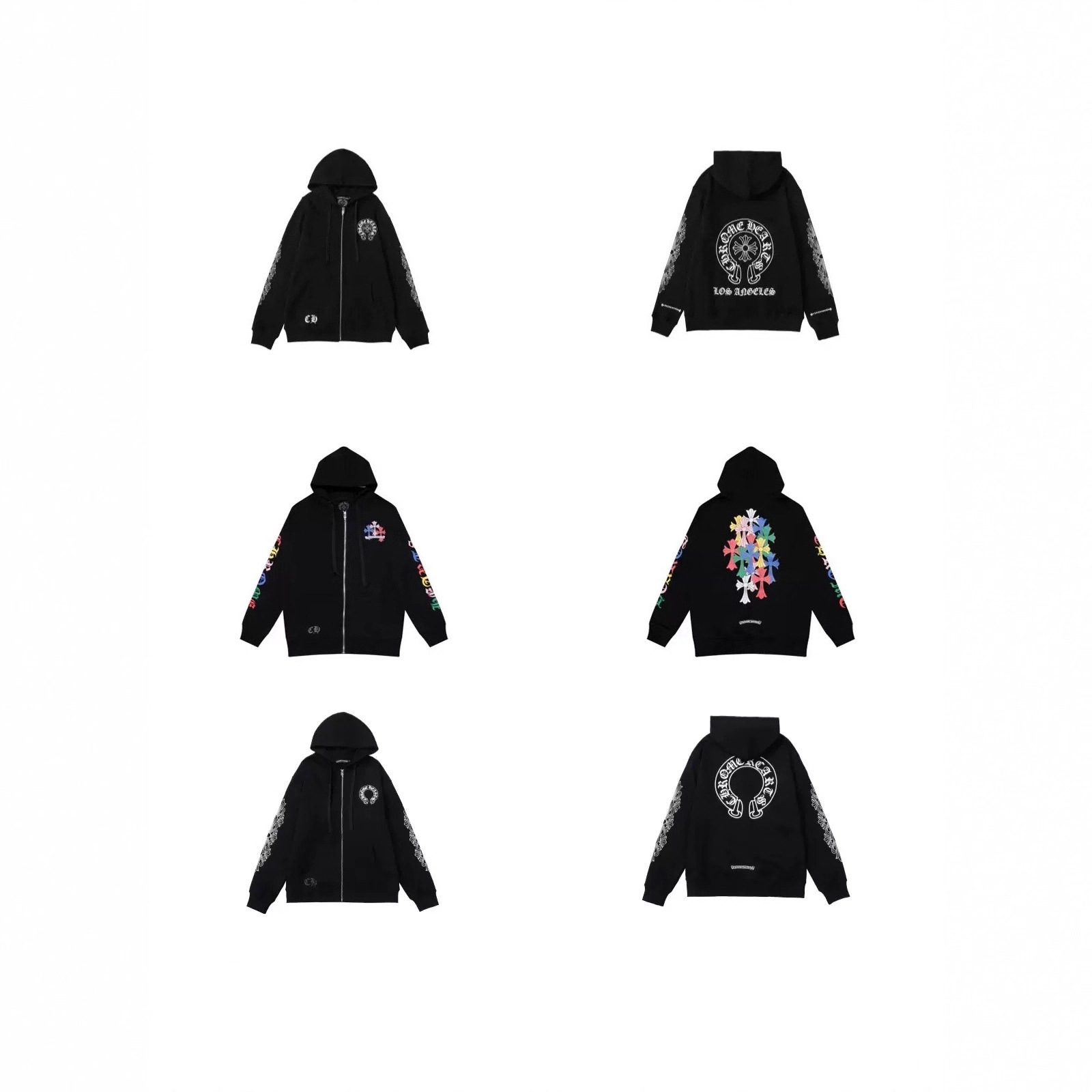 2026 New Cross-Border CH Hoodie Cross Horseshoe Couple Zipper Hooded Sweatshirt Jacket Trendy Brand 30/1