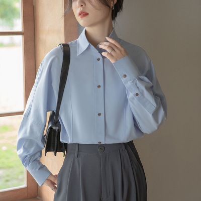 French-style women's shirt, 2026 spring and autumn, white top, new design, layering, niche style, long-sleeved, wrinkle-resistant shirt. - Image 5
