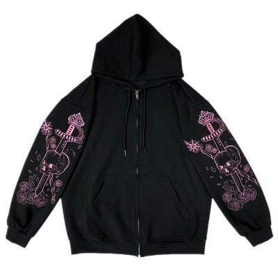 2021 European and American new hoodie sweatshirt women's loose street sports zipper cardigan y2k jacket women - Image 14