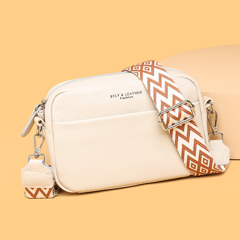 Cross-border leather women's bag wholesale 2023 new trendy fashion simple one-shoulder Messenger bag first layer cowhide small square bag - Image 10