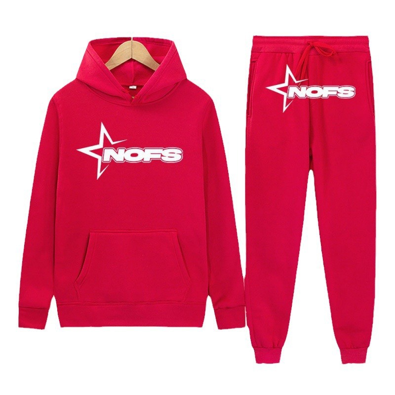 2024 Y2K new NOES hoodie set sweatshirt two-piece gothic punk rock clothing streetwear - Image 5