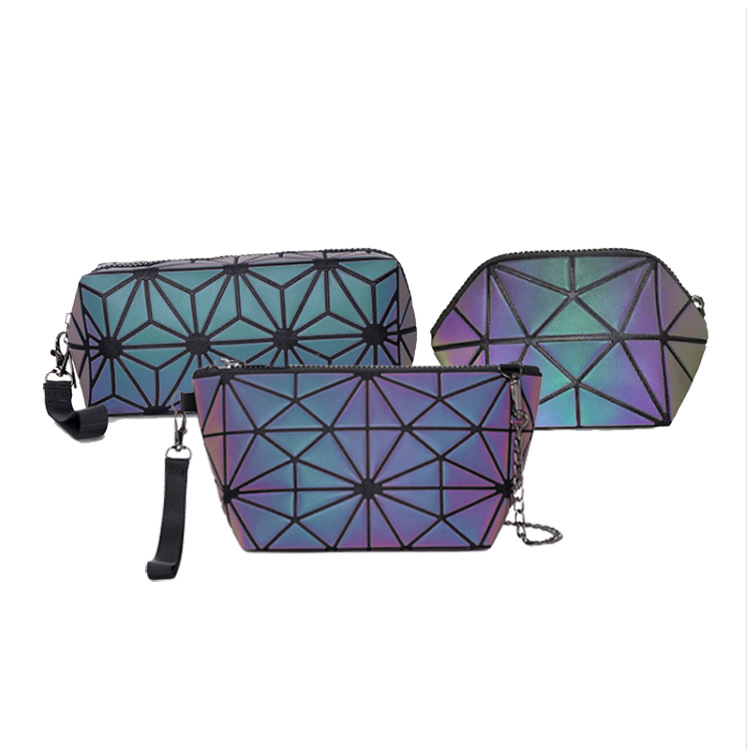 New net celebrity pvc cosmetic bag large capacity rhomboid ladies storage bag custom cosmetic bag pencil case portable small - Image 16