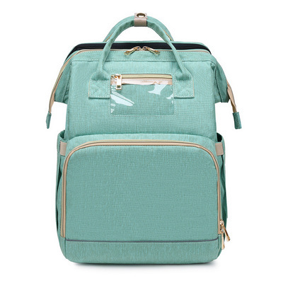 Factory cross-border new upgraded folding bed mommy bag portable multi-functional double-shoulder mother backpack mother and baby bag bed - Image 22