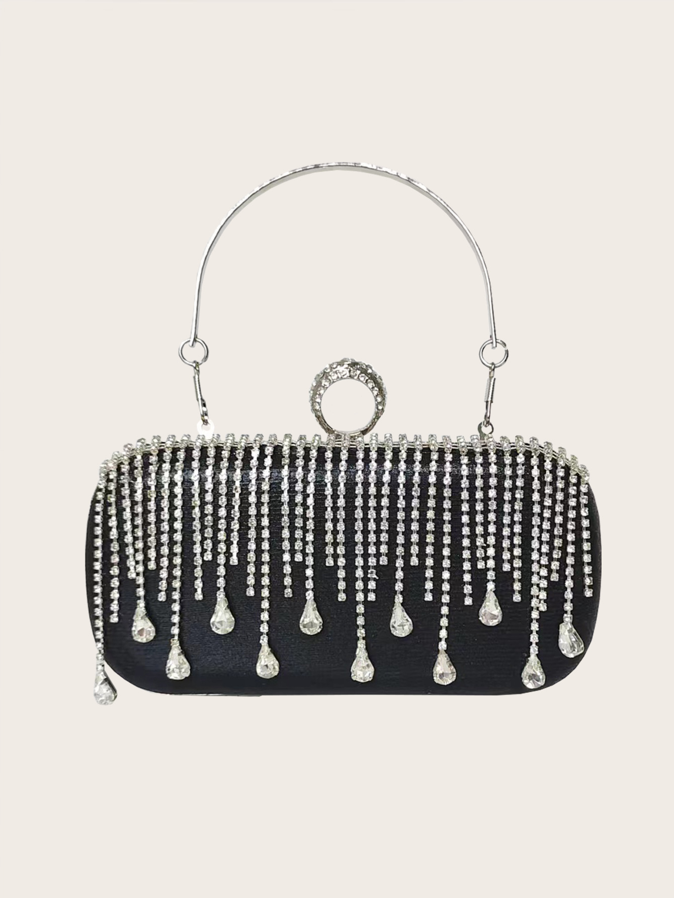 2024 New Tassel Evening Bag European and American Fashion Diamond Clutch Bag Celebrity Wedding Party Handbag Chain Bag - Image 5