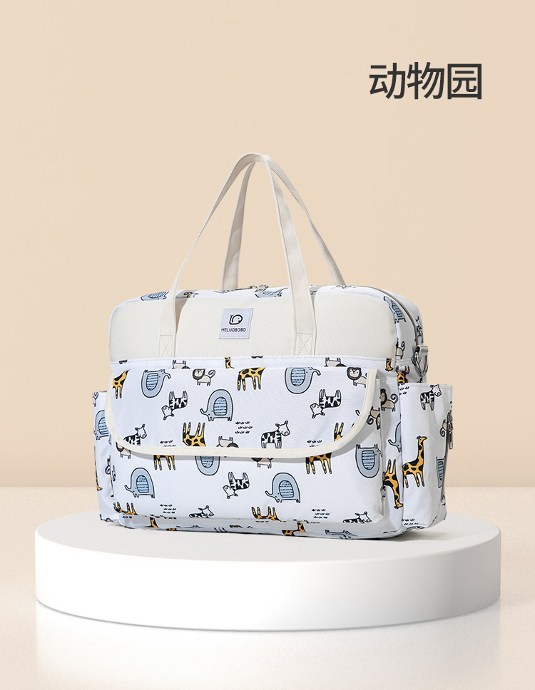 Mommy bag Oxford cloth new European and American style large capacity mother and baby bag for traveling hand-held crossbody fashionable mommy bag - Image 8