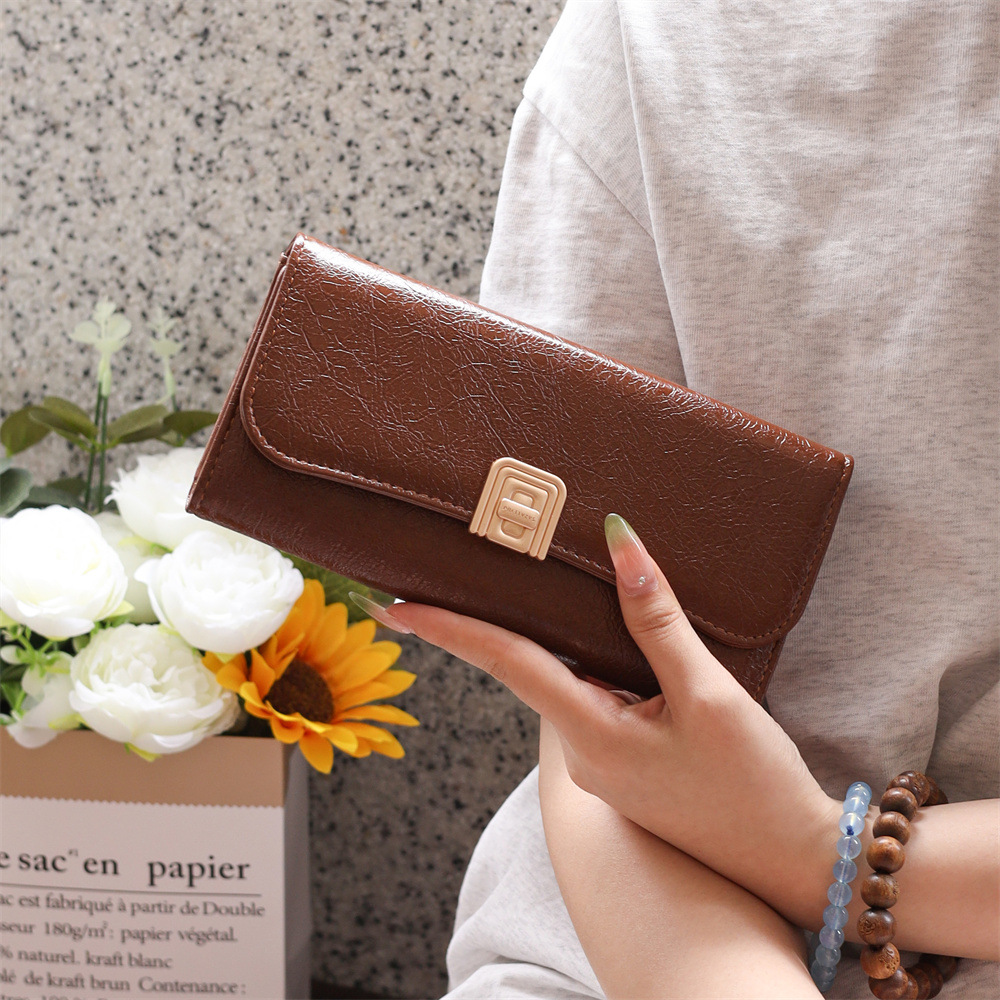 PRETTYZYS Korean Style New Arrival: Simple Solid Color Fashionable High-End Versatile Large Capacity Long Wallet - Image 3