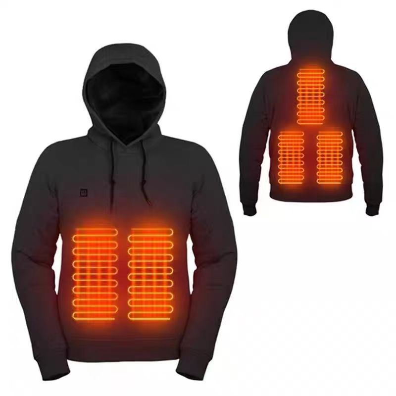 European and American cross-border Amazon independent station USB heating sweatshirt electric heating warm hooded sweatshirt casual men and women's clothing - Image 2