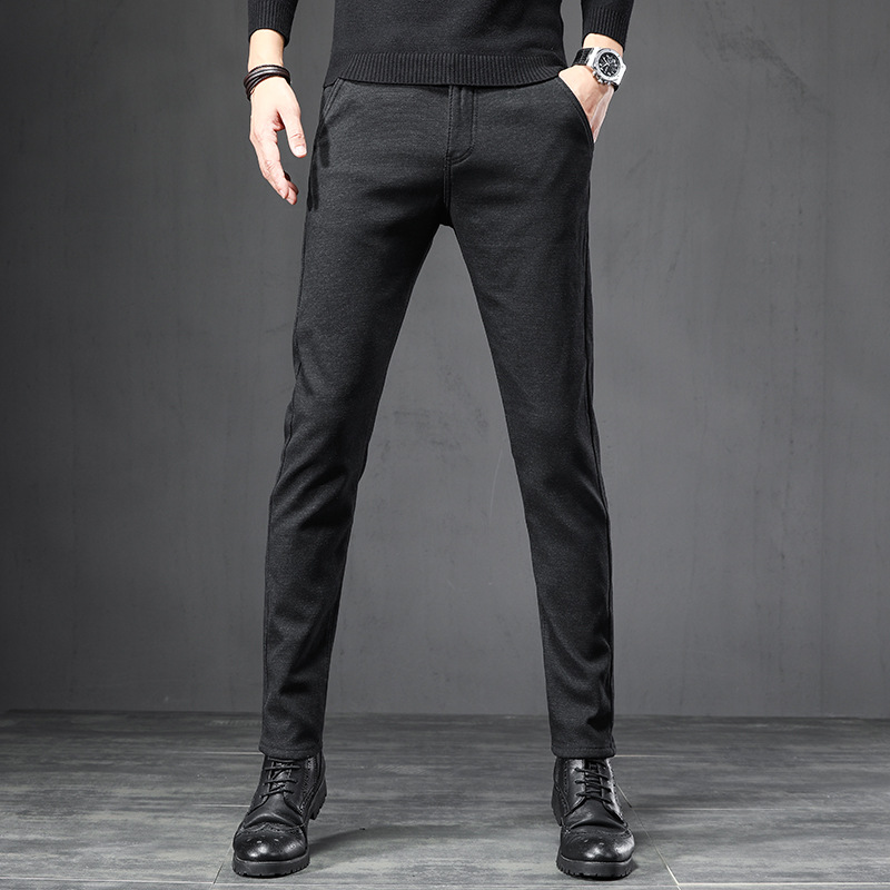 Hot-selling fashion autumn and winter casual pants for men Korean style slim-fitting pants for men with oblique pockets wholesale - Image 4