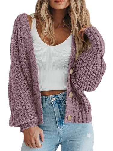 Cross-border women's clothing Amazon autumn/winter V-neck chunky knit cardigan women's lazy style knit sweater factory customization - Image 12