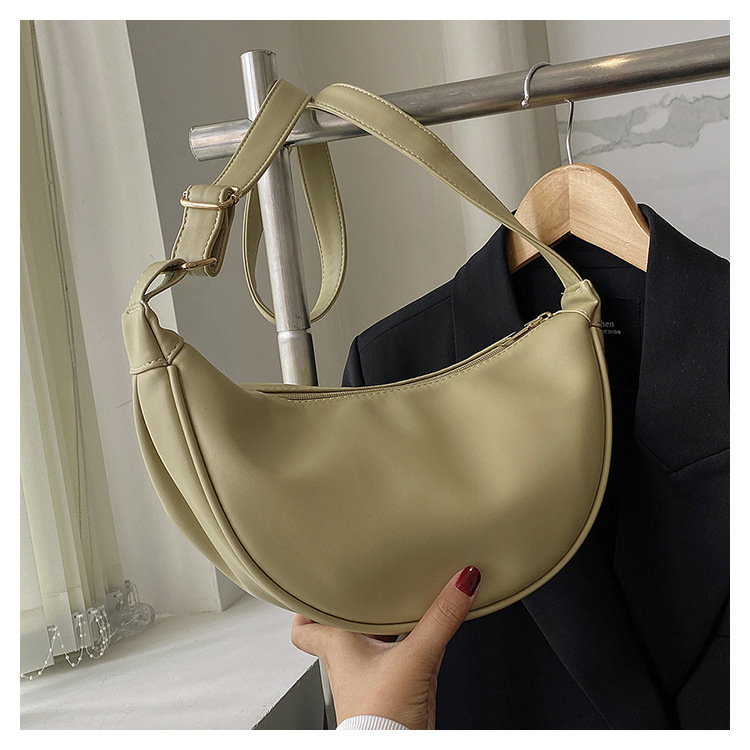 Hong Kong Style Retro Dumpling Bag Underarm Bag 2023 New Lightweight Casual Solid Color Single Shoulder Messenger Bag Women's Bag Wholesale - Image 9