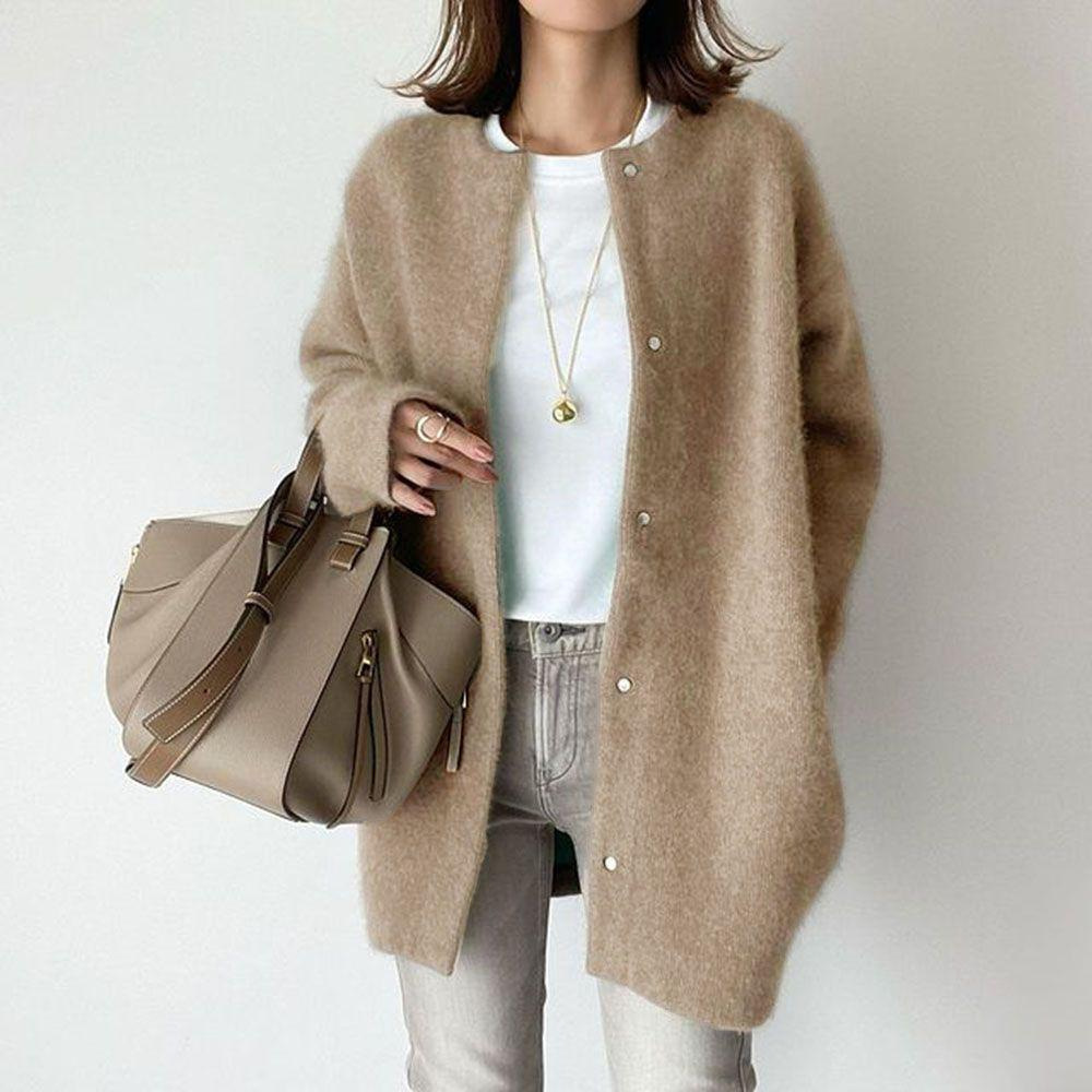 9 colors in stock 2024 autumn new super soft knitted jacket slim design niche loose jacket for women - Image 23