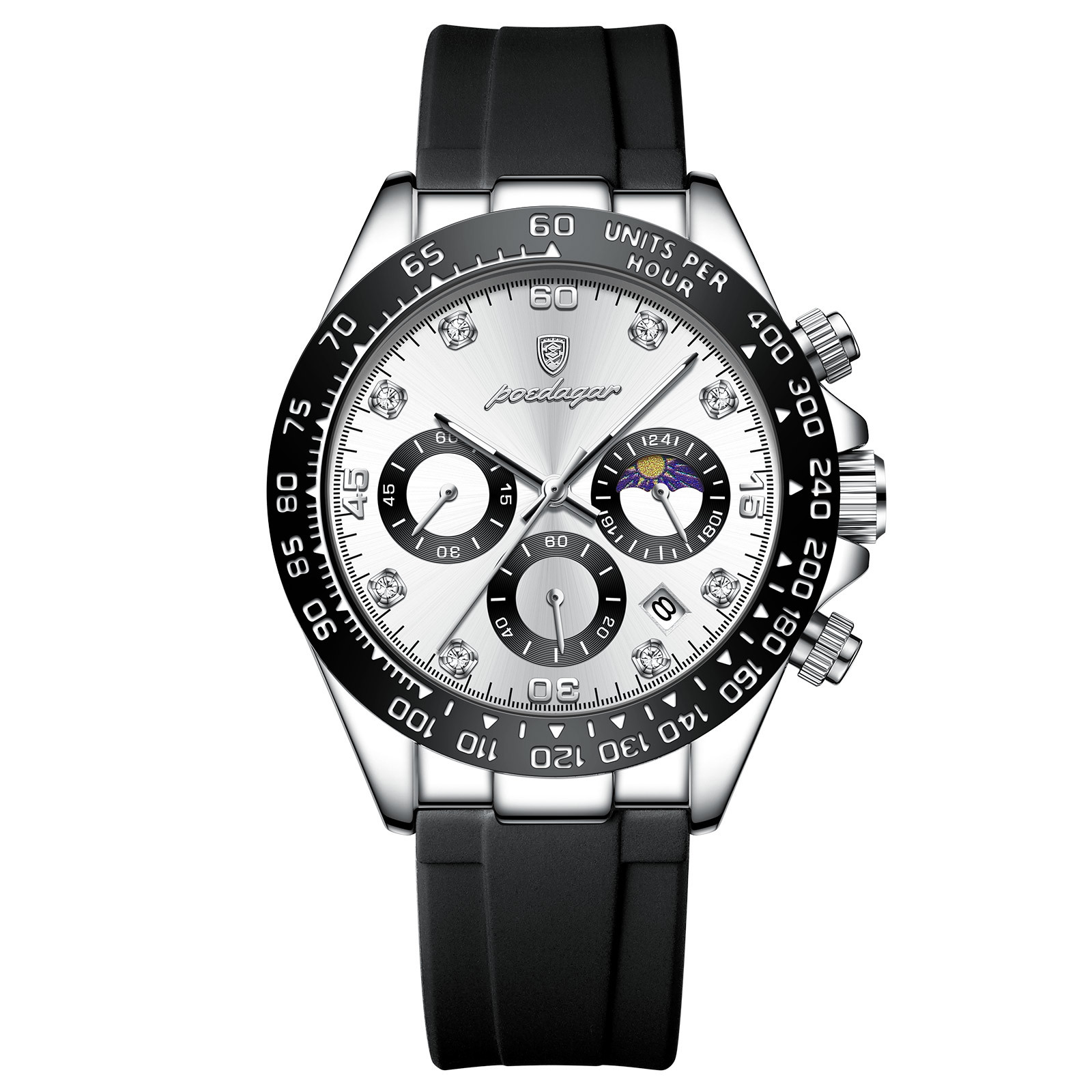 Swiss brand men's watch, multi-functional silicone wristwatch, popular in live streaming and export markets, dropshipping available. - Image 6