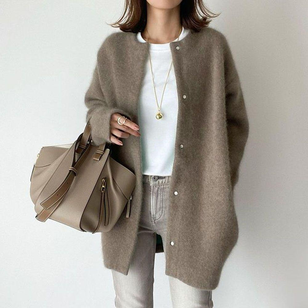 9 colors in stock 2024 autumn new super soft knitted jacket slim design niche loose jacket for women - Image 25
