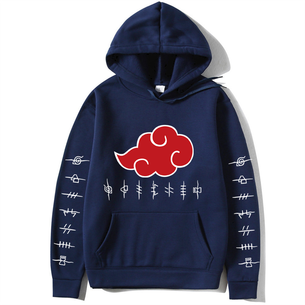 Naruto Printed - Adult Hoodies with White Letters on Sleeves - Image 2