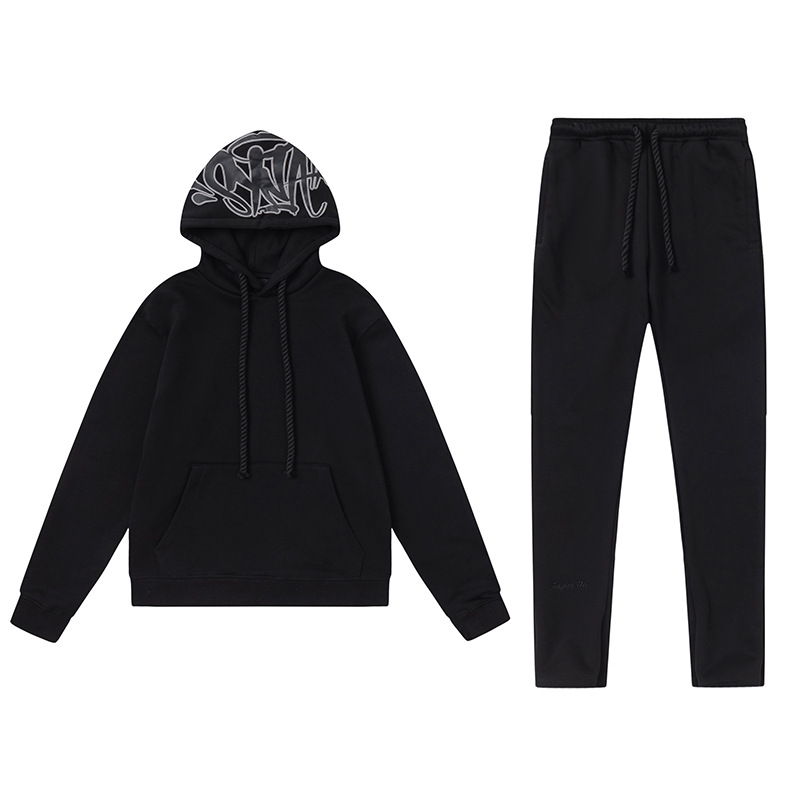 SYNAWORD Cross-border European and American Hip Hoodie Street Casual Loose Fleece Hoodie Set - New Trendy Product - Image 11