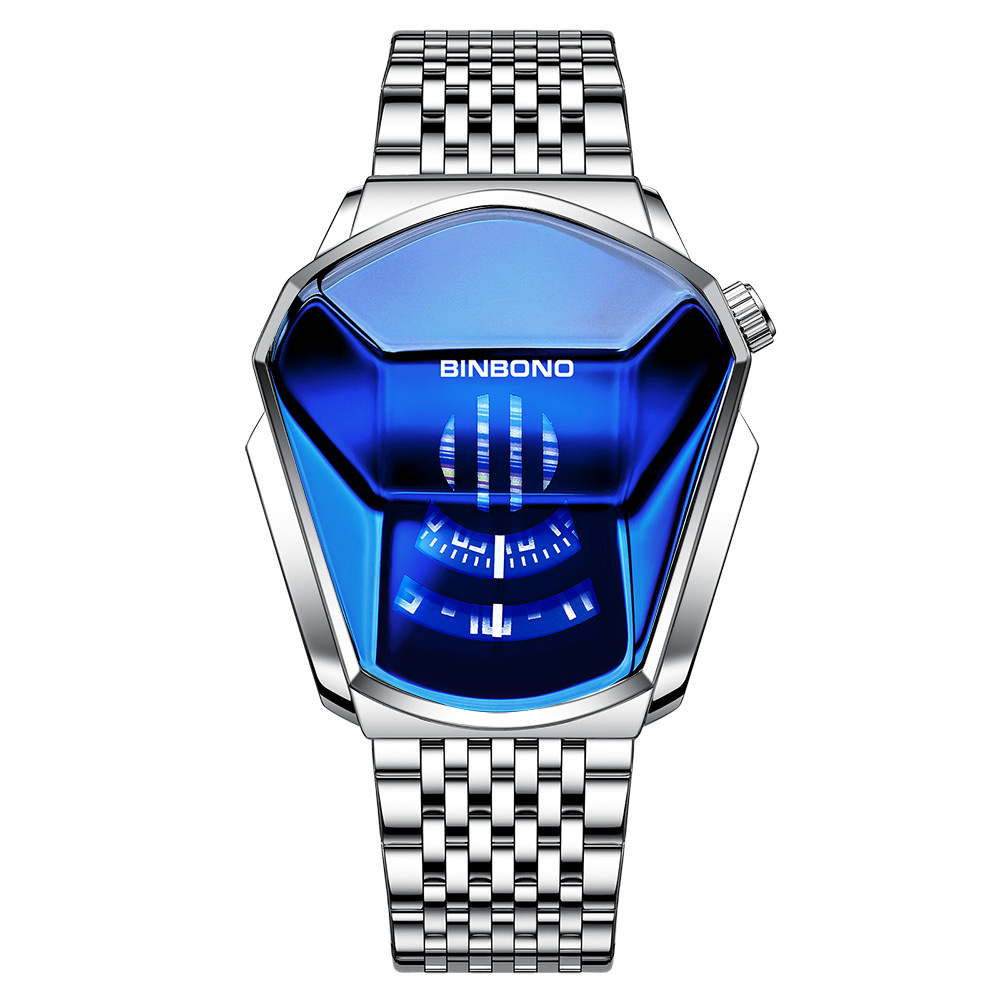Cross-border shrimp skin men's watch trend shopee watch style locomotive concept watch men's live black technology watch - Image 18
